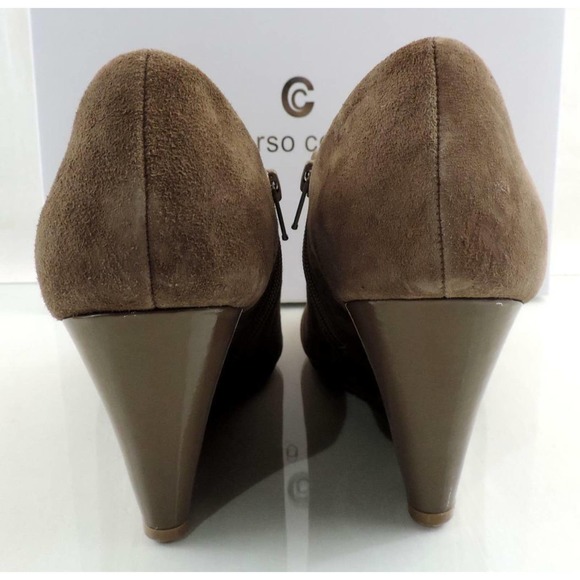 Corso Como Model Ankle Wedge Booties Pumps Taupe Suede Size 9.5 - Picture 7 of 8